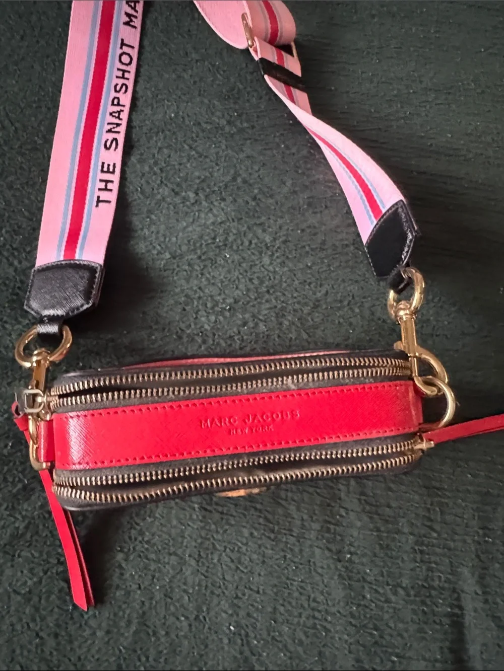 Marc Jacobs Pink Snapshot Camera Crossbody with Branded Strap